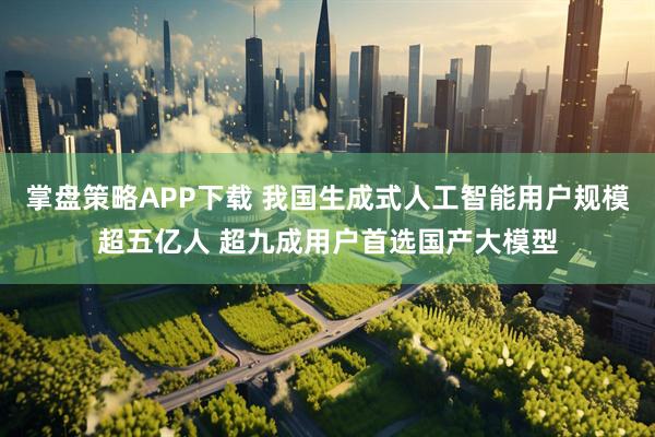 掌盘策略APP下载 我国生成式人工智能用户规模超五亿人 超九成用户首选国产大模型
